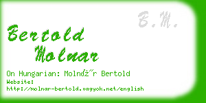 bertold molnar business card